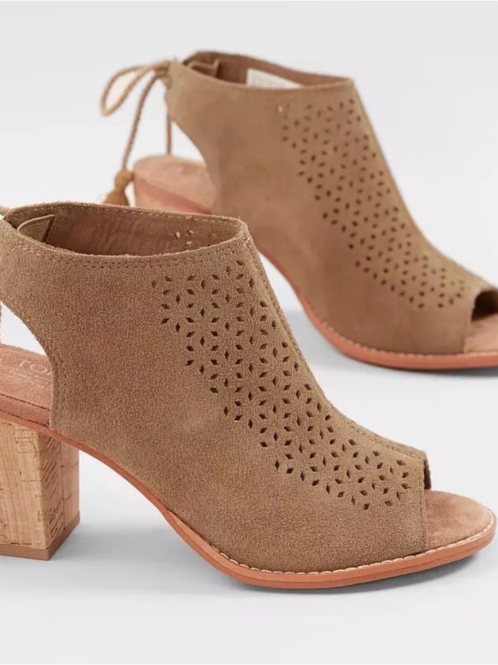 TOMS Women’s Elba Seville Suede Peep Toe Bootie in Size 8.5